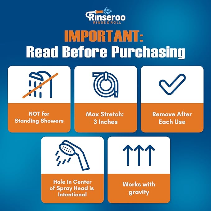 Rinseroo Slip-On Bathtub Faucet Sprayer Attachment. Ultra-Flex Dog Shower Adapter Portable With Pet Showerhead. Attach to Tub Spout 5 Foot Hose. No Install for Speedy Washing