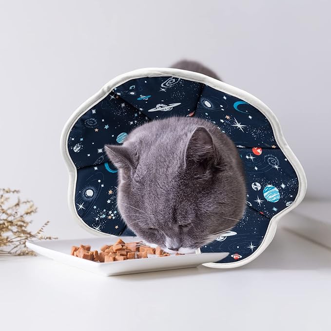 Depets Cat Cone Collar Soft, Adjustable Lightweight Cat Recovery E Collar to Stop Licking for Puppy Rabbit, Waterproof Pet Cone for Small Animal After Surgery Grooming, Neck Girth 9.5 in
