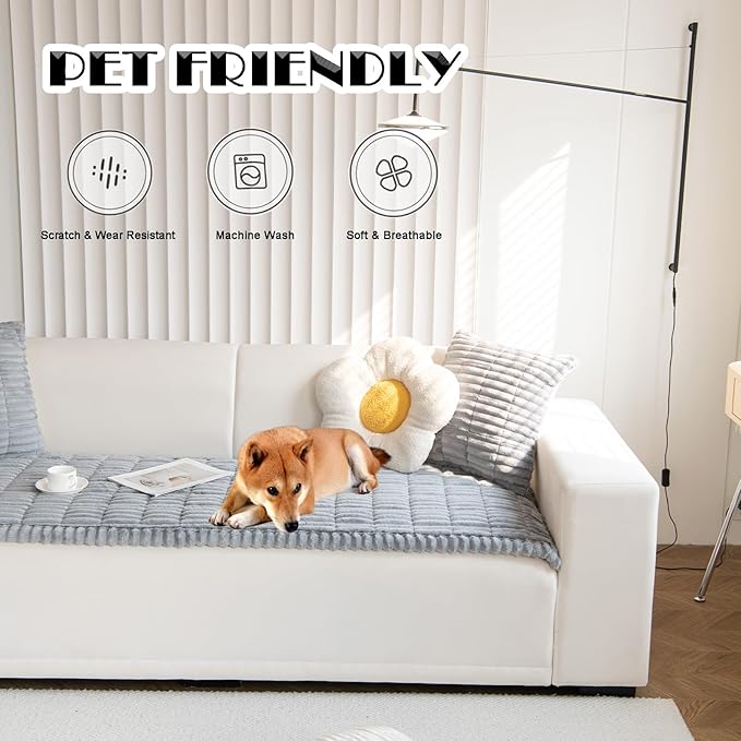 ZQFFB Pet Couch Cover Dogs Washable Non-Slip Couch Protector Pet Friendly Dog Mat for Couches and Sofas