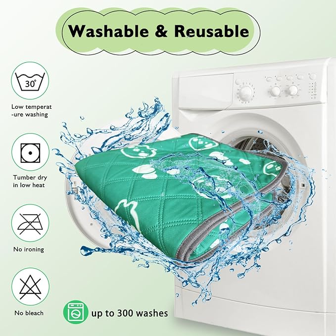 2 Pack Guinea Pig Bedding - Washable Guinea Pig Liners for C&C 2x4 Cage, Waterproof Reusable & Anti Slip Pee Pads Super Absorbent Mats for Small Animal Rabbit Hamster Rat (Green, 57 x 28 Inch)