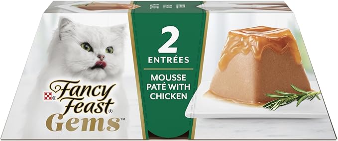 Fancy Feast Gems Pate Cat Food Mousse With Chicken and a Halo of Savory Gravy Cat Food - (Pack of 8) 4 oz. Boxes
