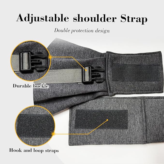 Dog & Cat Carrier Sling, Adjustable Soft Padded Shoulder Puppy Carrier, Hands-Free Dog Carrier Bag with Double Safety Buckles Premium Material for Outdoor Travel (Dark Gray, M)