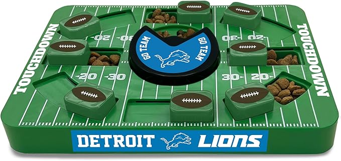 Pets First NFL Detroit Lions Large Puzzle Toy, Dog Puzzle Treat Toy, New Large Size, Interactive Dog Treat Toy, Dog Slow Feeding Toy