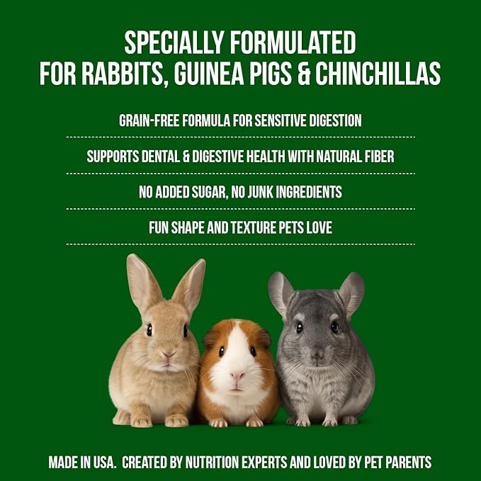Sherwood Pet Health Snackies for Chinchillas, Rabbits & Guinea Pigs, Grain-Free, Real Fruit, Low Sugar and High in Fiber Treats in Multiple Flavors