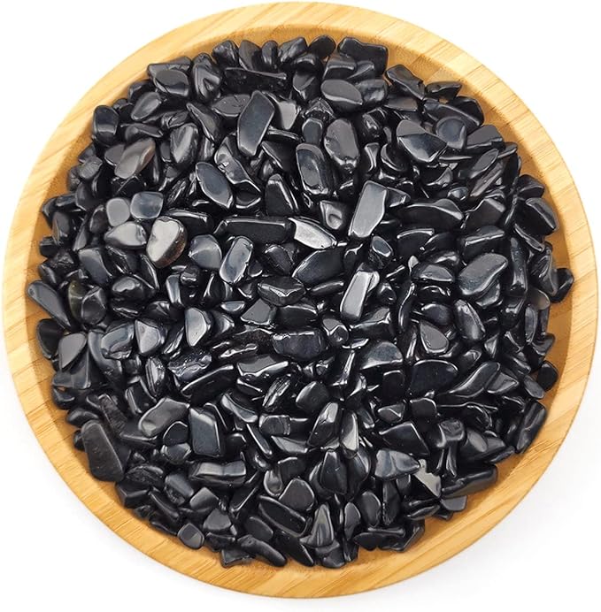 WAYBER 2 Lbs/920g Black Obsidian Quartz Crystal Stones Irregular Decorative Rocks Aquarium Pebbles Gravels for Fish Turtle Tank/Succulent Plants/Air Plants Decoration (Fill 2 Cups)