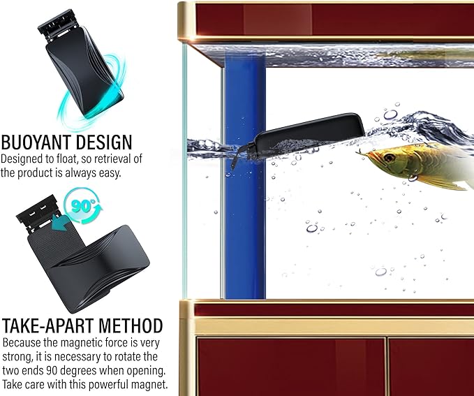 Aquarium Super Strong Magnetic Cleaner Glass Fish Tank Megnet Brush Algae with Scraper Floating Brush Large