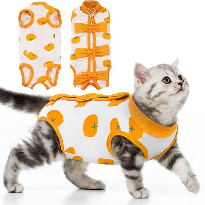 DENTRUN Cat Surgery Recovery Suit Anti Licking Spay Snuggly Vest, Pet Surgical Recovery Shirt After Surgery for Male Female Cat Small Dog Cone E-Collar Alternative