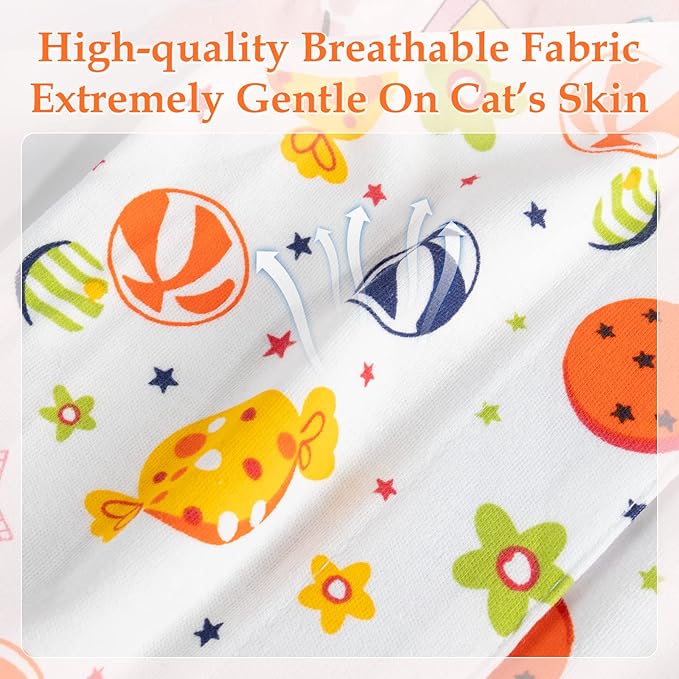 ANWA Cat Recovery Suit - Breathable Cat Onesie for Cats After Surgery Female, Kitten Surgery Recovery Suit Female Abdominal Wounds