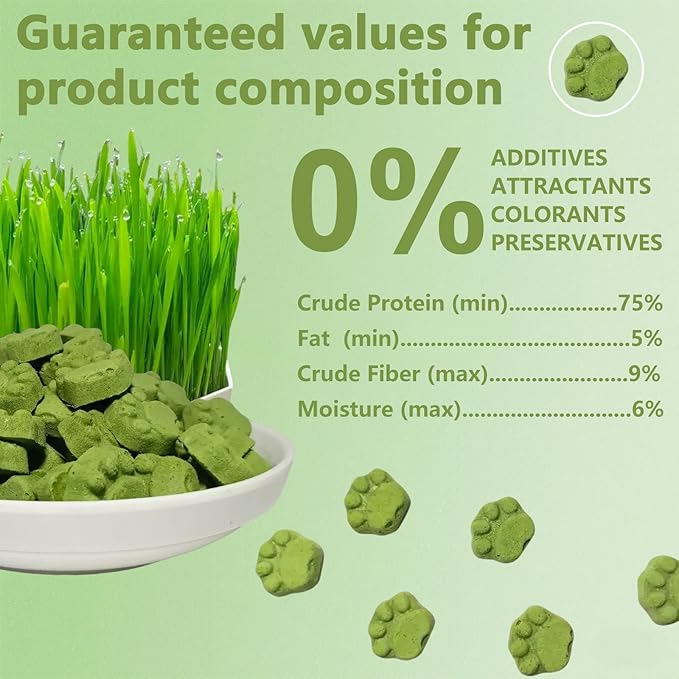Cat Grass for Indoor Cat, 4.5 oz Cat Grass Teething Sticks, Natural Cat Dental Care Treat, Edible Snack for Teeth Cleaning and Hairball Removal