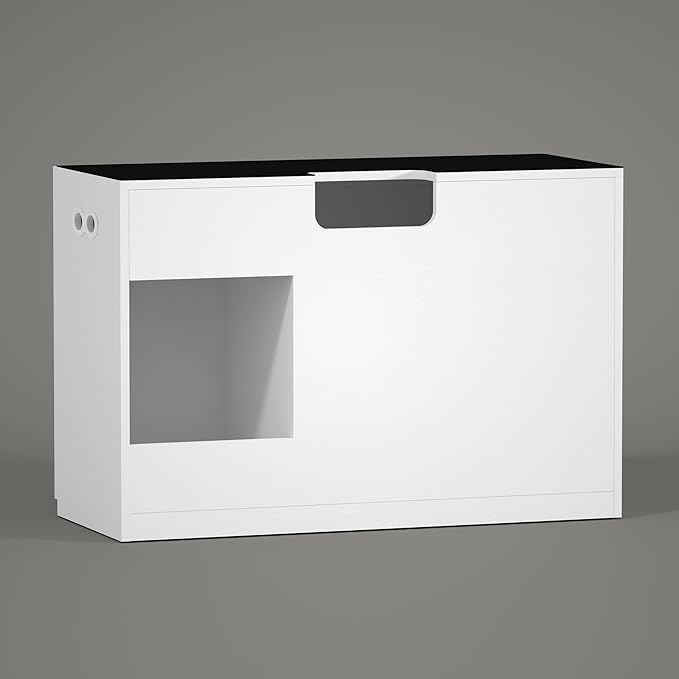 LANDEN Aquarium Wooden Stand and Cabinet for up to 72.2 Gal Tank, Fish Reptile Sea Salt WaterTank Stand, Nano Foam Leveling Mat Included, W47.2xD19.7xH31.5 in, Wooden Matte White Painted(Stand Only)