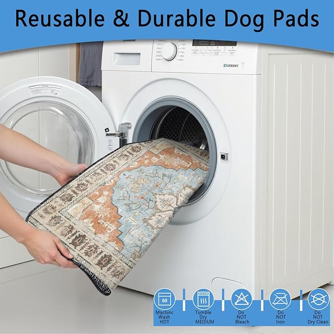 Washable Pee Pads for Dogs 2 Pack, Absorbent Reusable Puppy Pads Waterproof, Leakproof & Non-Slip Whelping Pad, Potty Training Pads for Dogs Playpen Mat 48x48