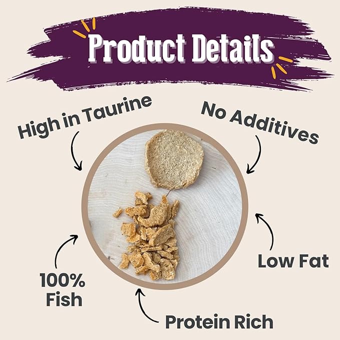 Farm To Pet - Cat Treat Crumbles - 3 oz Single Ingredient Fish Treat and Snacks - Healthy for Indoor Cats and Kitten - Essential Products (Mix with Wet/Dry Food)