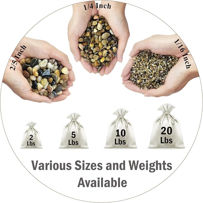 5lbs Aquarium Gravel, Pea Gravel for Indoor Plants,1/4 Inch Decorative River Rocks for Aquarium Succulent Vase Fish Tank Gravel Plant Soil Cover and Outdoor Landscaping Rocks