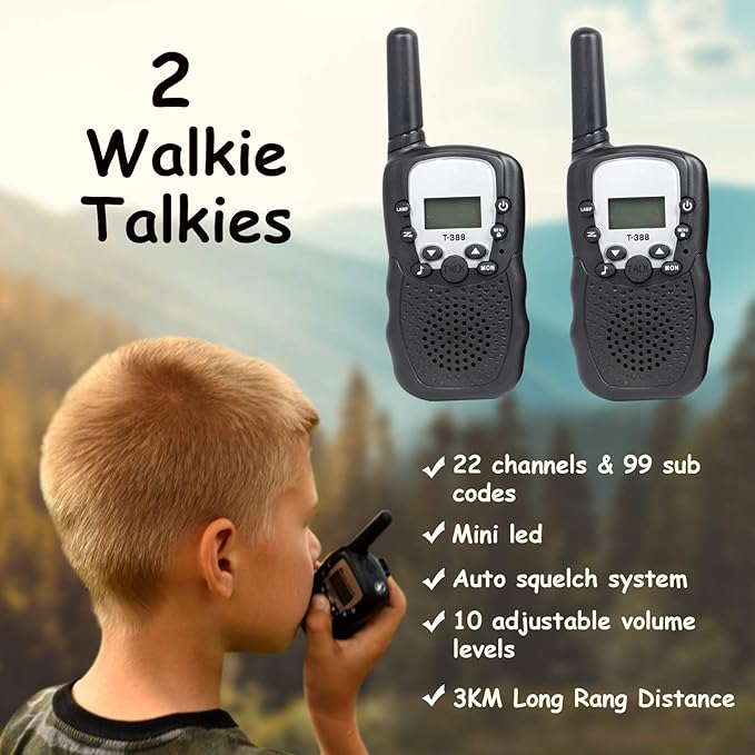 Outdoor Adventure Set for Kids - Camouflage Camping Exploration Toys with Walkie-Talkies - Backyard Explorer Gear for Boys and Girls