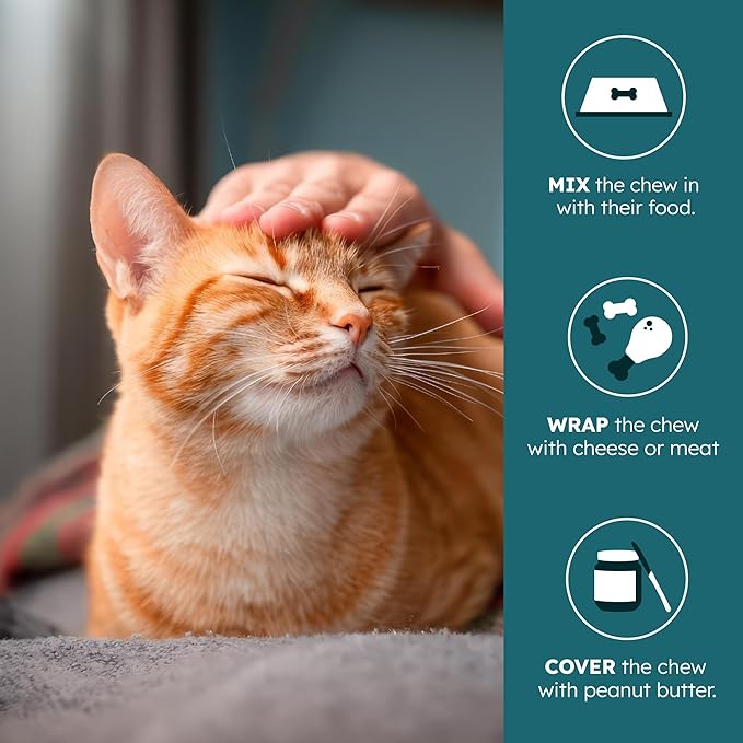 Immune Plus Chews for Cats - Vet-Reviewed - Boosts Immunity & Liver Health with Turkey Tail, Reishi & Milk Thistle | Promotes Shiny Coat & Reduces Lumps | 60 Chicken-Flavored Soft Chews