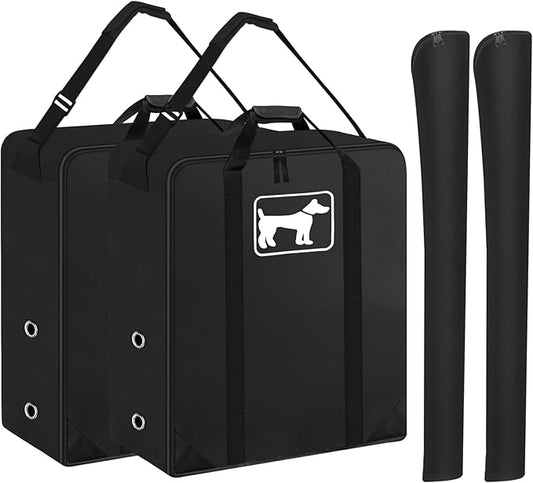 SIRUITON 2Pack Dog Playpen Storage Bag, Fits 32" H 8 Panels and 9 Stakes，Suitable for Foldable Exercise Pet Playpen, Dog Fence Travel Bag, with Reinforcing Plate & Shoulder