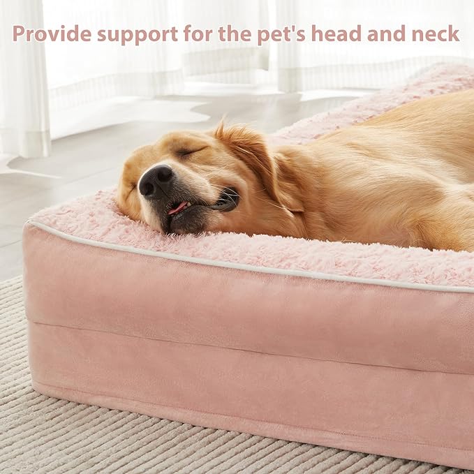 BFPETHOME Orthopedic Dog Beds for Large Dogs-Waterproof Sofa Dog Bed with Removable Washable Cover, Large Pet Bed with Waterproof Lining and Nonskid Bottom, Pet Bed for Dogs