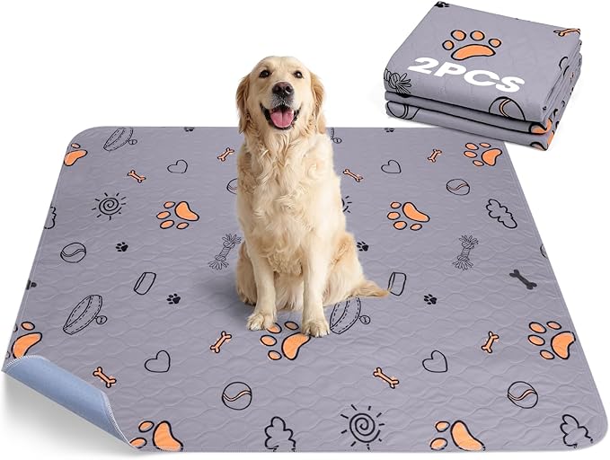 Washable Pee Pads for Dogs, 2 Pack Large 41"x41" Super Absorbent Reusable Pads for Dog Training Pads, 100% Waterproof Non-Slip Pee Pads Whelping Pads Dog Playpen Pads Crate Mat Crate Pads Dog Products