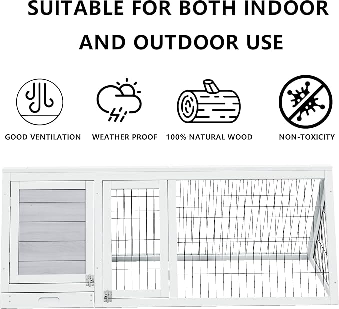 Wooden Quail Cage Indoor Outdoor,A-Frame Quail Coop,Triangle Rabbit Hutch with 2 Doors & Ventilating Wire for Small Animals,Sold by XilishppEcxEco (Grey)