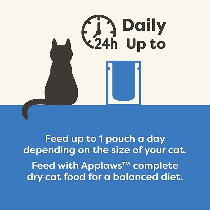 Applaws Natural Wet Cat Food in Broth, Limited Ingredient Wet Cat Food Pouches, No Additives, Made with Natural Ingredients, Tuna Fillet with Salmon in Broth (12 x 5.3oz Pouches)
