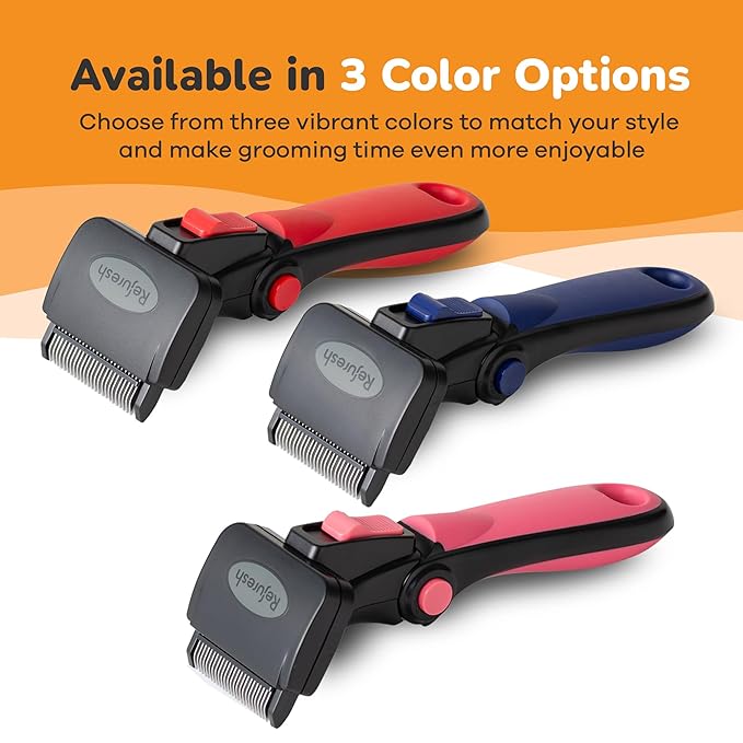 Deshedding Dog Brush for Long Hair (Medium,Pink) – Gentle Deshedding tool for Dogs & Cats – Reduces shedding, without damaging topcoat. Removes Loose Fur & Dead Undercoat.