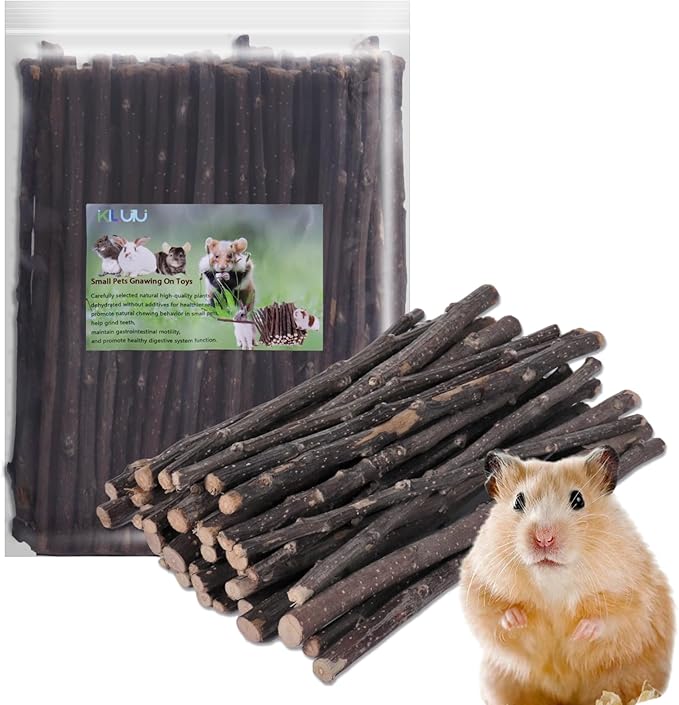Natural Apple Wood Chew Sticks 300g (10.5oz) for Rabbits, Hamsters, Chinchillas, Guinea Pigs - Small Animal Dental Toys, Safe Untreated Teeth Grinding & Boredom Relief, Rodent Molar Health (300g)