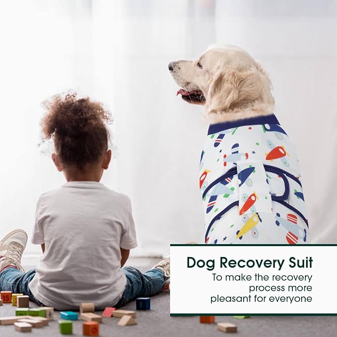 Kuoser Recovery Suit for Dogs Cats After Surgery, Professional Pet Recovery Shirt Dog Abdominal Wounds Bandages, Substitute E-Collar & Cone,Prevent Licking Dog Onesies Pet Surgery Recovery Suit