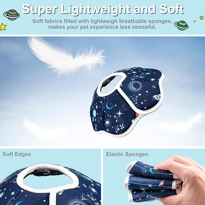 Depets Cat Cone Collar Soft, Adjustable Lightweight Cat Recovery E Collar to Stop Licking for Kitten Puppies Rabbits, Waterproof Pet Cone for Small Animal After Surgery Grooming, Neck Girth 7 in