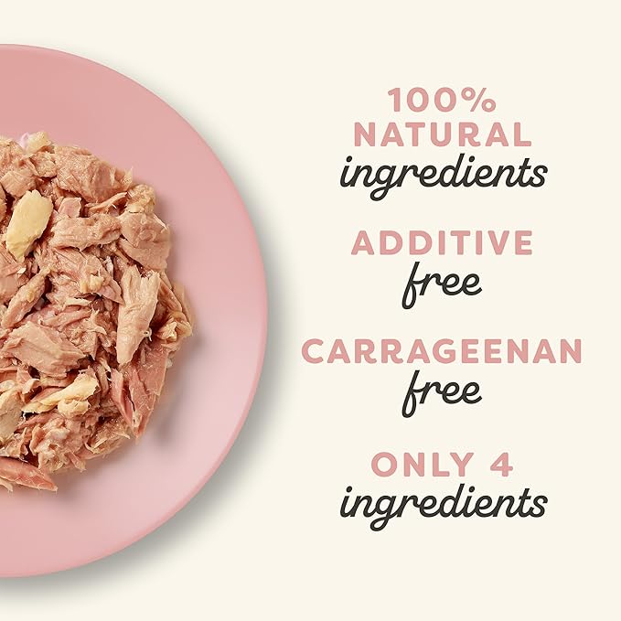 Applaws Natural Wet Cat Food in Broth, Limited Ingredient Canned Wet Cat Food, No Additives, Made with Natural Ingredients, Tuan Fillet & Salmon in Broth (24 x 5.5oz Cans)