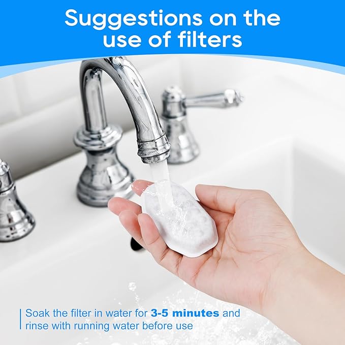 Cat Fountain Filter Replacement, Cat Water Fountain Filters Compatible with Rellaty & Fit for Neareal 3.2L/108oz Fountains, 10PCS Replacement Filters with 10PCS Sponge 10+10 Pack