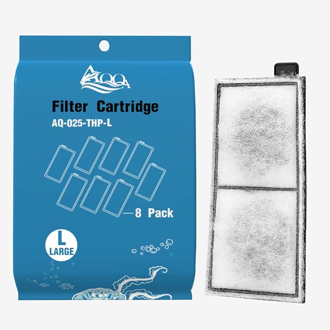 AQQA 8 Pack Aquarium Replacement Filter Cartridge Fish Tank Filter Cartridge for Aquarium Internal Filter (Large)