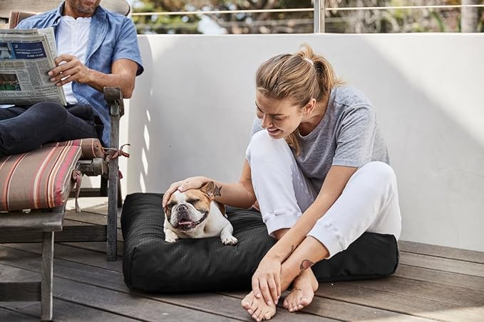 K9 Ballistics Tough Rectangle Pillow Large Dog Bed - Removable Cover, Washable, Durable & Water Resistant Dog Bed Made for Large Dogs 40"x34" Blue Quartz