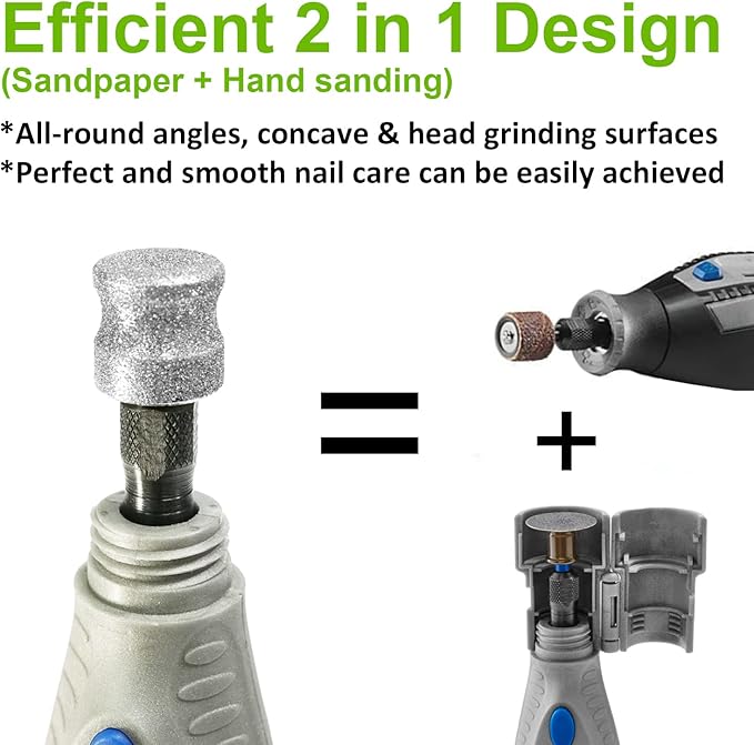 Jumbo Diamond Dremel Dog Nail Grinder Attachment, Diamond Dremel Bits Sanding Drums, Faster Dremel Diamond Bit for Dog Nails, 1/8'' Diamond Dremel for Dogs&Pets Nail Care, Home Dog Nail Grinder Tools