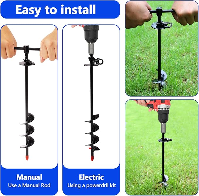 Heavy Duty Dog Tie Out Cable and Stake,30FT Rust Proof Dog Tether Leads for Yard,360°Swivel Spiral Dogs Stake&Chain Up to 200 lbs, Ground Anchor for Outdoor Beach Camping