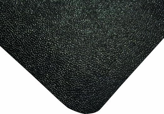 Wearwell - 447.916x3x5BK Natural Rubber 447 UltraSoft WeldSafe Anti-Fatigue Beveled Mat, for Dry Areas, 3' Width x 5' Length x 9/16" Thickness, Black