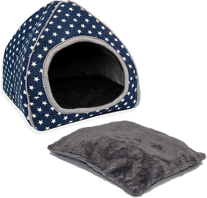 BWOGUE Guinea Pig House Bed Cozy Hamster Cave Large Hideout for Dwarf Rabbits Hedgehog Bearded Dragon Winter Nest Hamster Cage Accessories