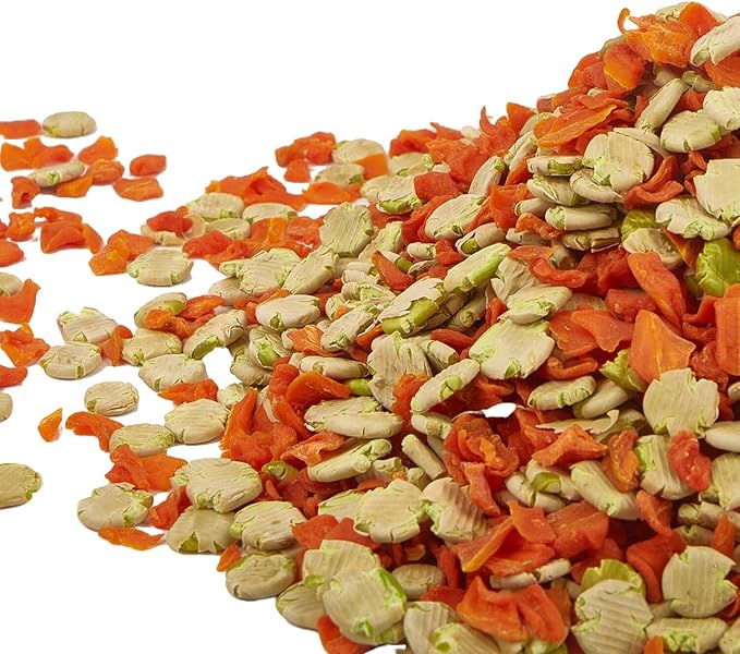 Rabbit Chew Toy - Carrot and Pea Slice Combination 11oz Treats, Suitable for Rabbits and Other Small Herbivores