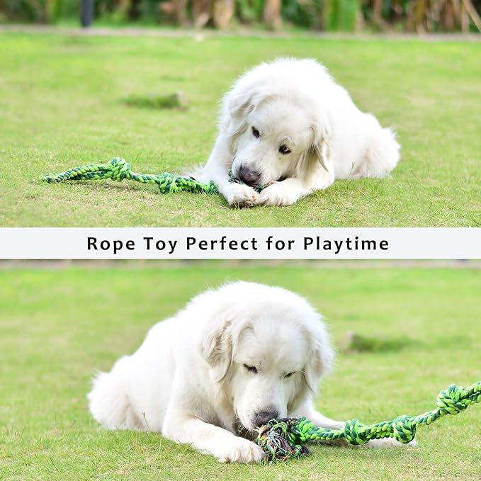 SHARLOVY Dog Toys for Large Dogs and Aggressive Chewers, Indestructible XL Durable Dog Toy,5-Knot Rope Tug,Heavy Duty Chew Sturdy Cotton Knot Rope Toy for Large Breed Dogs