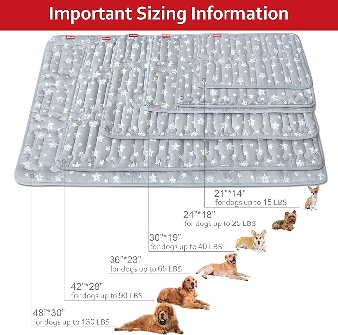 Dog Crate Mat (24" X 18"), Soft Dog Bed Mat with Cute Prints, Personalized Crate Pad, Anti-Slip Bottom, Machine Washable Kennel Pad