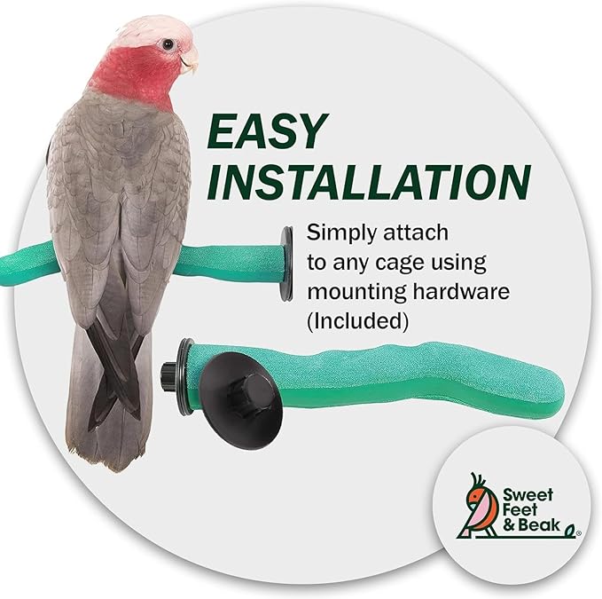 Safety Pumice Perch - Trims Nails and Beak - Promotes Healthy Feet - Safe Non-Toxic Bird Supplies for Bird Cages - X-Large 14"