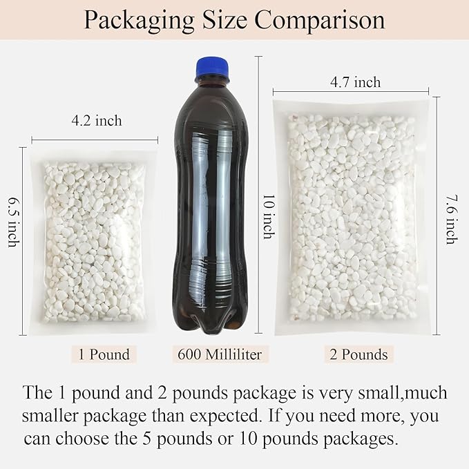 5 lbs White Pebbles for Indoor Plants, 3/8 Inch Decorative White Gravel, Polished River Rocks for Potted Plants Vase Cactus Bird Bath and Outdoor Garden Landscaping