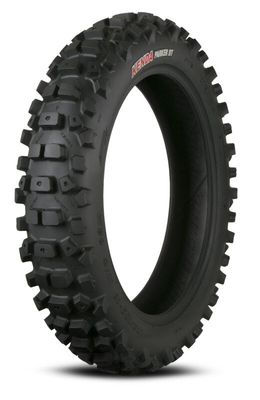 Kenda K772 Parker DT Rear Tire featuring a rugged tread design for off-road performance. Size 120/90-19, 6PR, 66M, designed for extreme conditions.