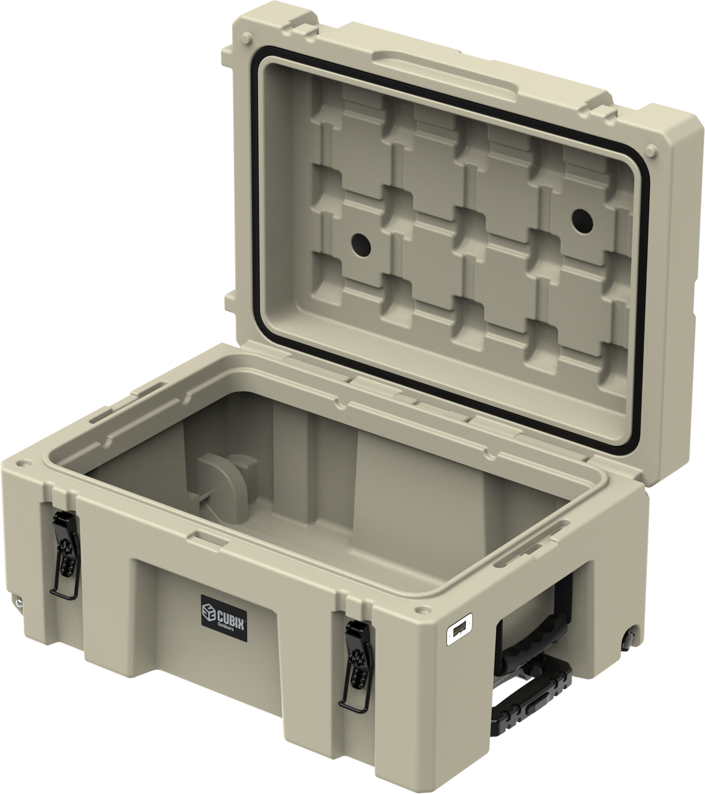 Cubix 76L Rolling Cargo Case — Wheeled Rotomolded Gear, Tool & Storage Box