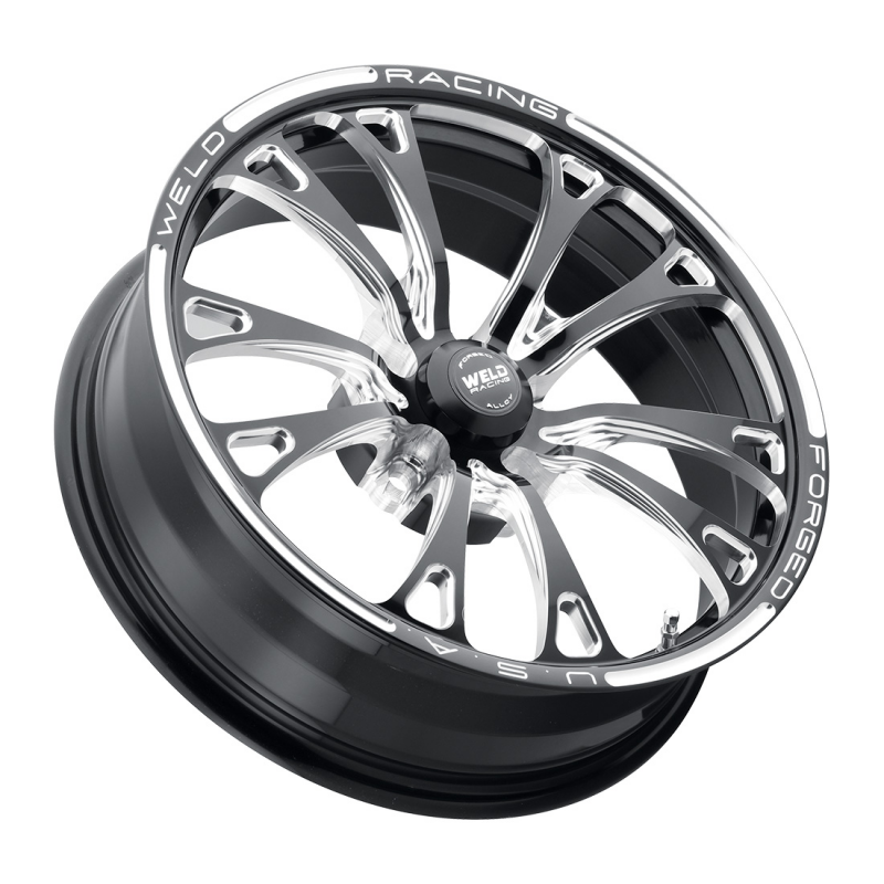 Weld V-Series 1-Piece 17x4.5 / 5x120 BP / 2.25in BS Gloss Black Milled Wheel