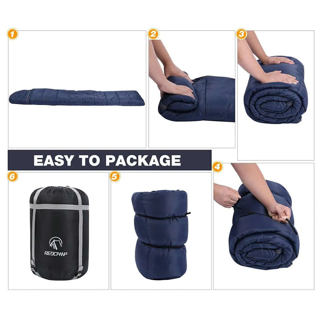 Hooded Camping Sleeping Bag for Adult with Cotton Flannel,Red,Blue,Navy Blue