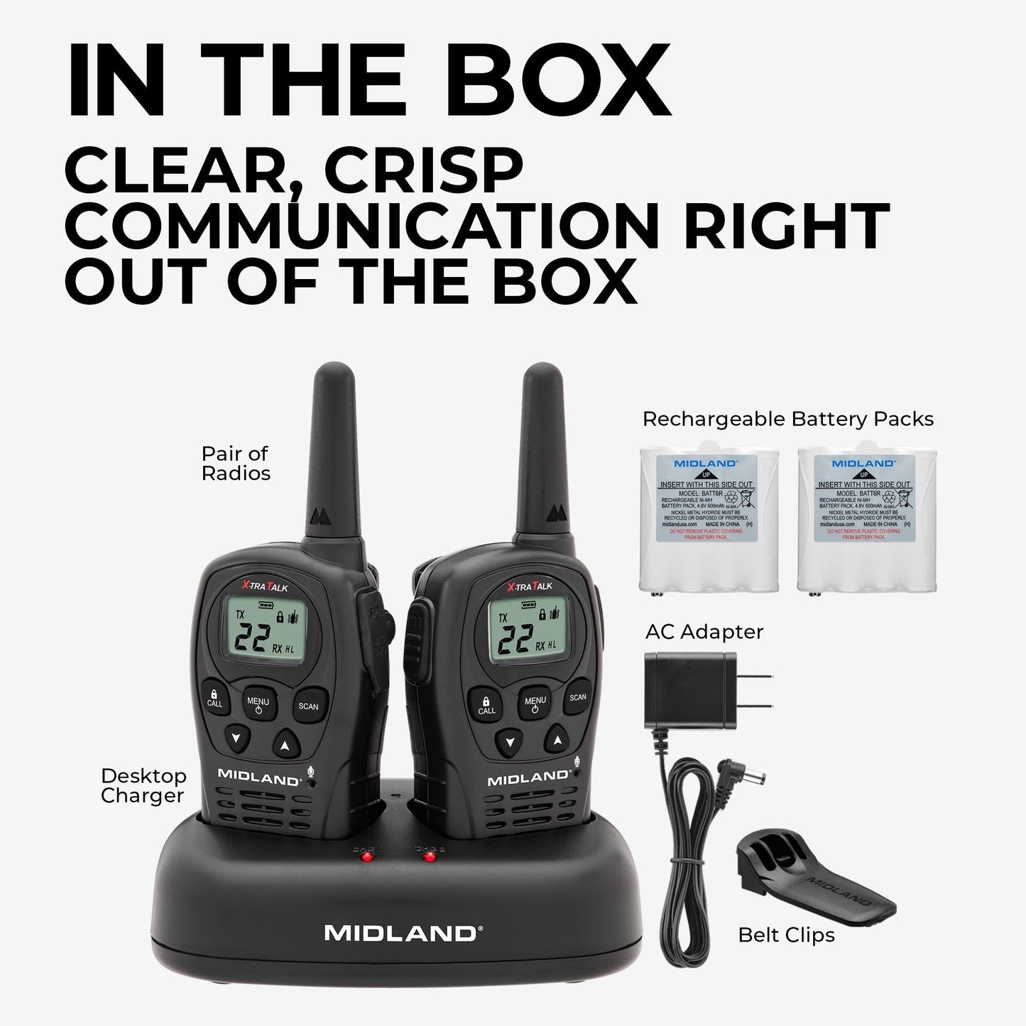 LXT500 FRS License‑Free Walkie Talkie 2-Pack - LXT500VP3