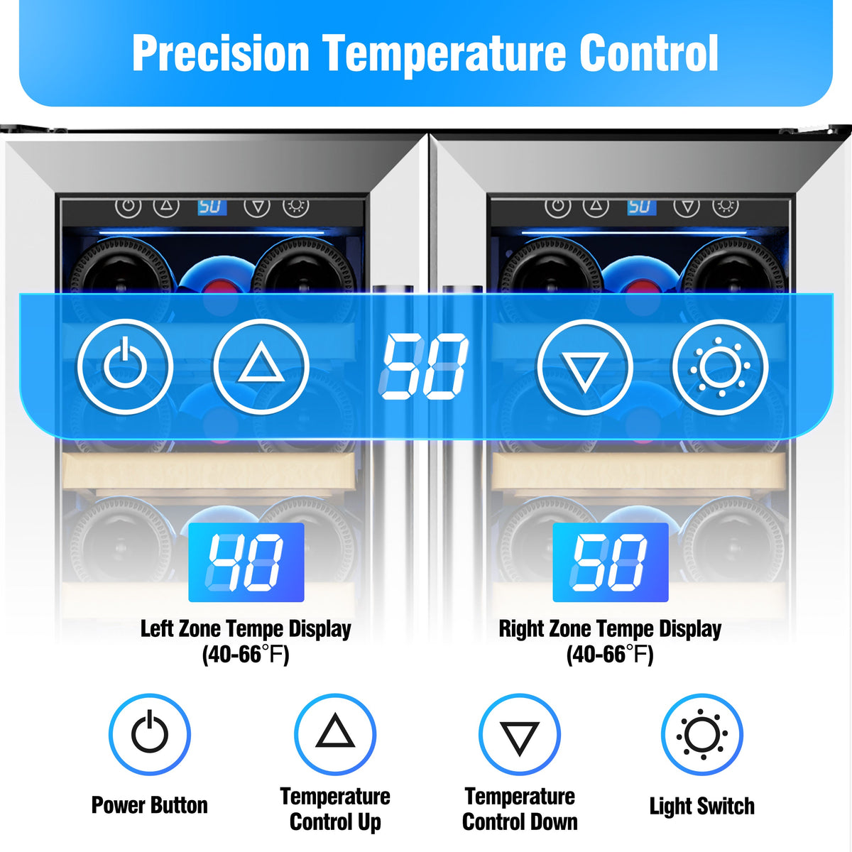 Kalamera 24'' Built-in French Door Wine Cooler