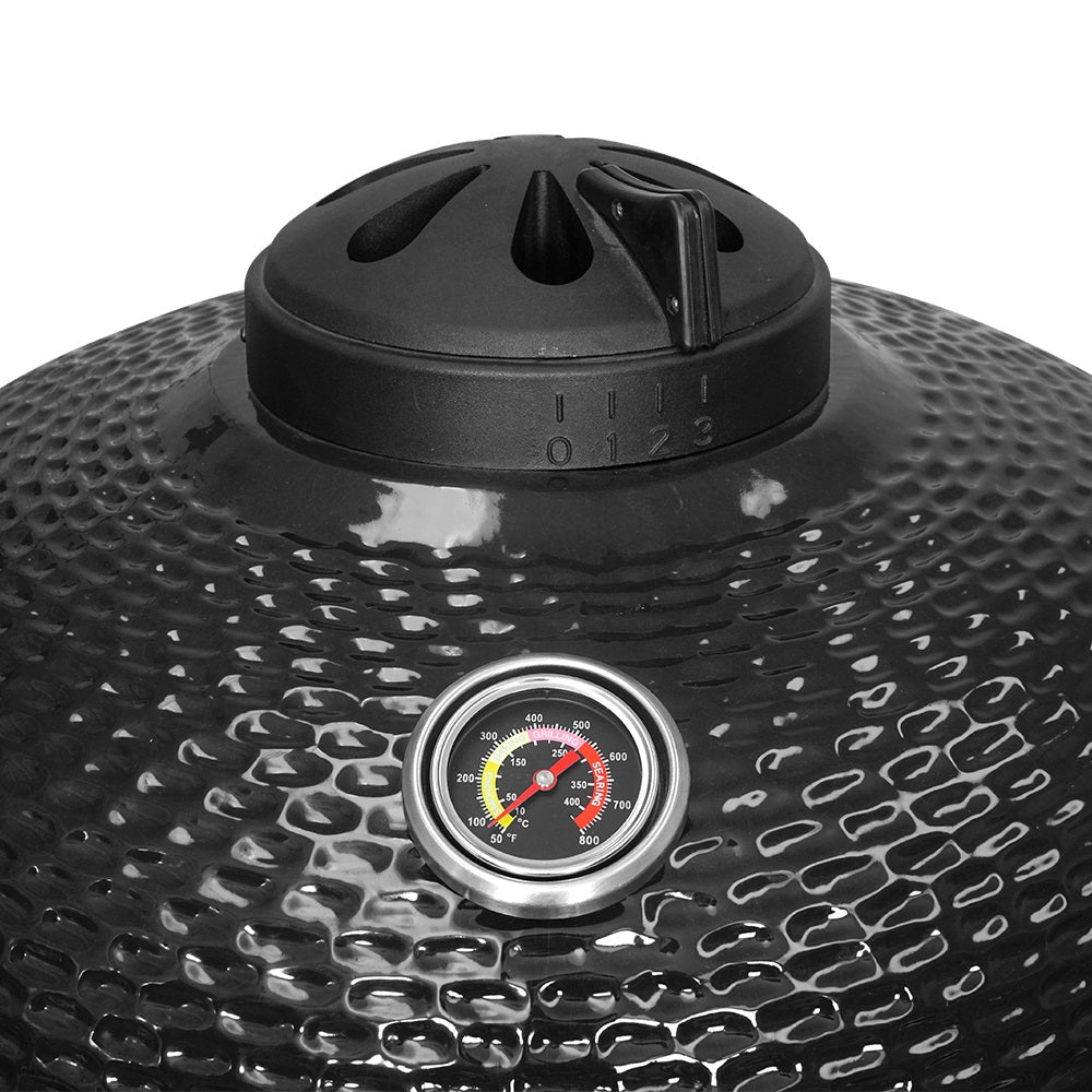 Kalamera 24” Ultimate Outdoor Ceramic Grill Kamado with Cart and Side-wings