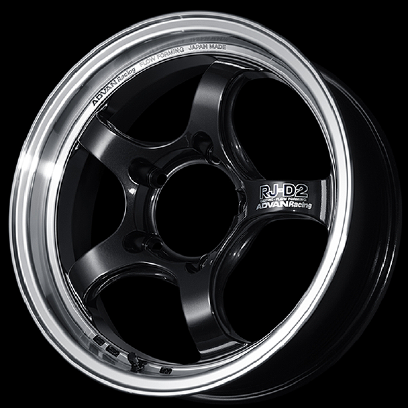 Advan RG-D2 15x6.0 / +38 Offset / 4x100 / 63mm Bore / Machining and Black Gunmetallic