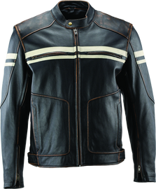 Kuryakyn Leather By River Road Hoodlum Vintage Leather Jacket Black - Medium